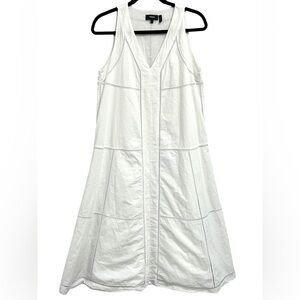 Theory Women’s White Ladder Eyelet Sleeveless Midi‎ Dress Bridal Clean Size 6